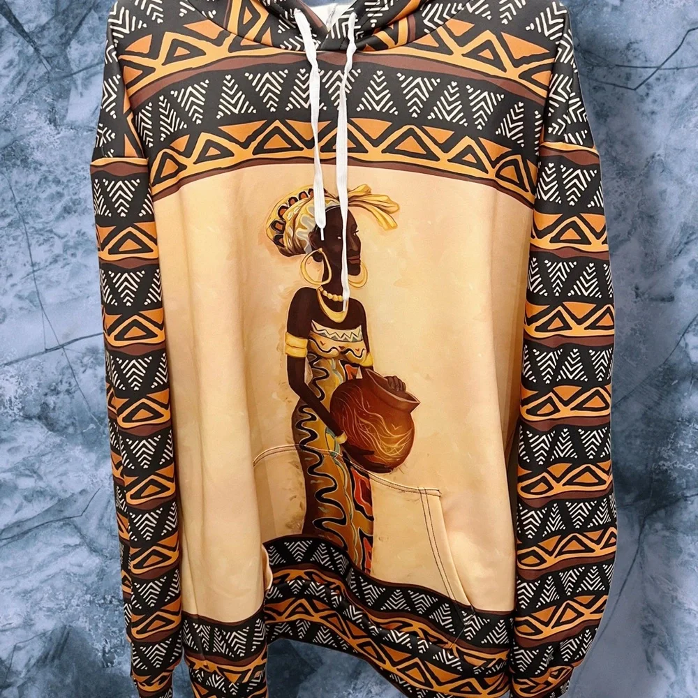 African Art Print‎ Hoodie Tribal Graphic Pullover